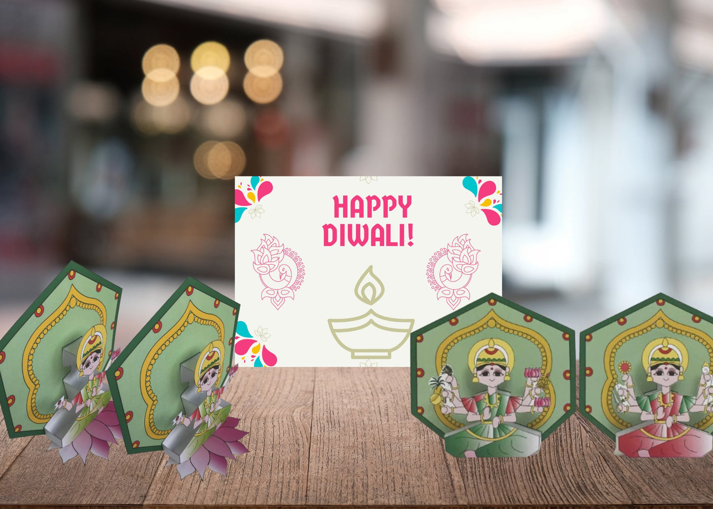 Ashtalakshmi Paper Dolls and Diwali Card Duo - Tulsie