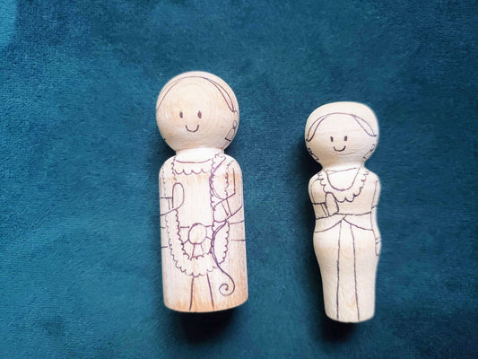 Ram and Sita Peg Dolls - Tulsie